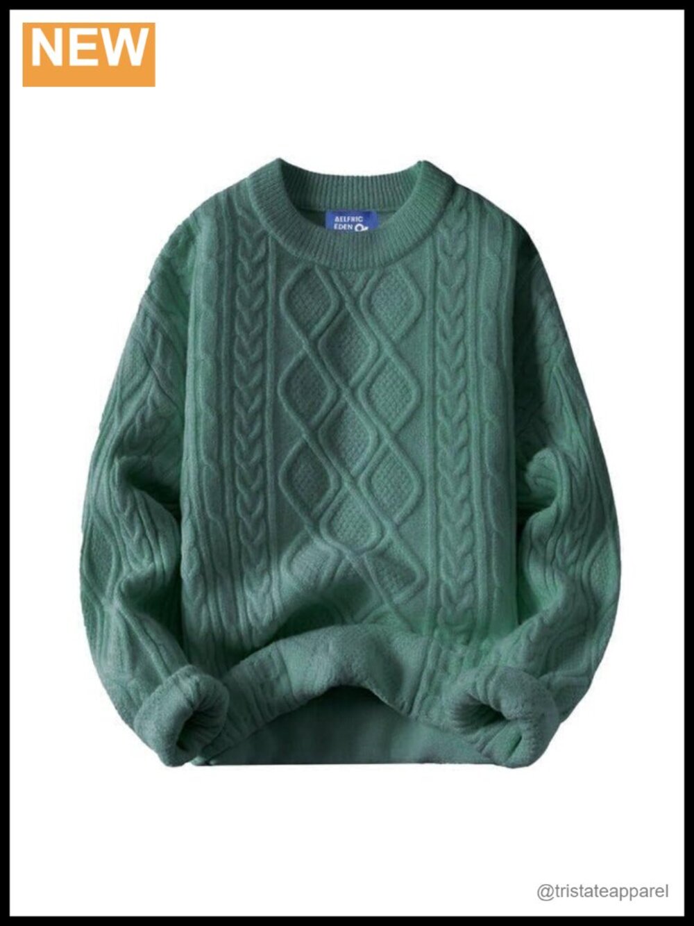 Oversized Cable Knit Sweater Women 90s Vintage Crewneck Pullover Chunky